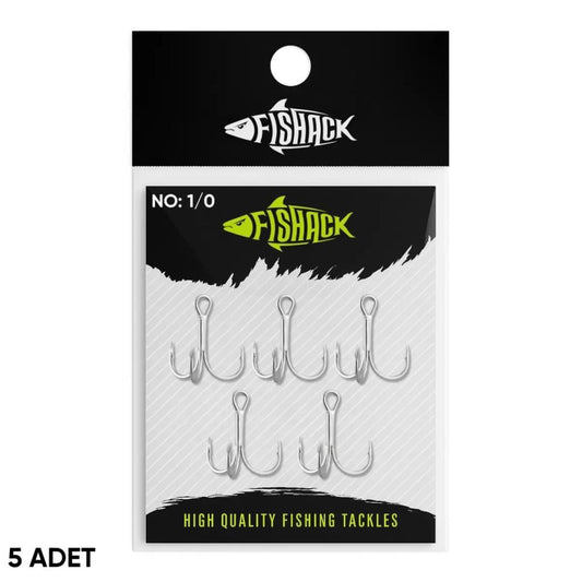 Üçlü İğne - Nikel Üçlü Kanca - Fishack 3210 - 5 Adet - No: 1/0