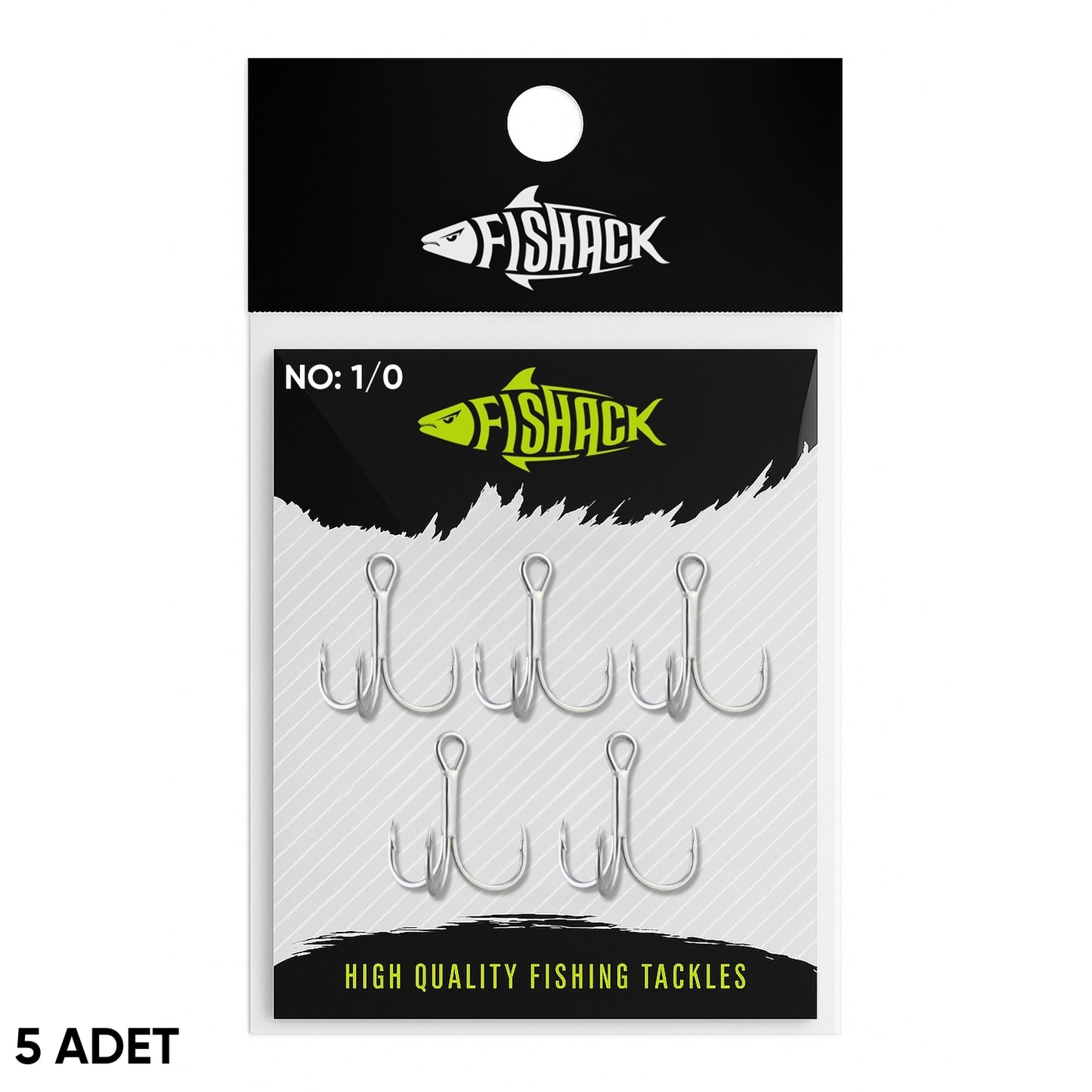 Üçlü İğne - Nikel Üçlü Kanca - Fishack 3210 - 5 Adet - No: 1/0