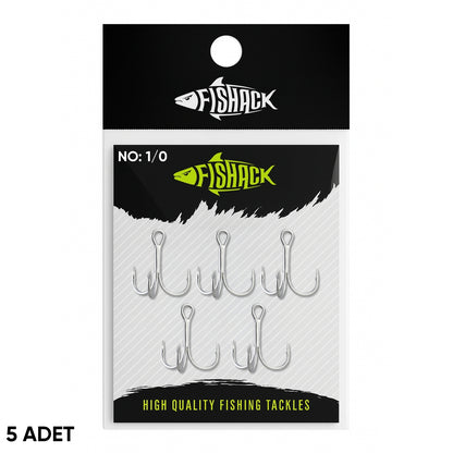 Üçlü İğne - Nikel Üçlü Kanca - Fishack 3210 - 5 Adet - No: 1/0