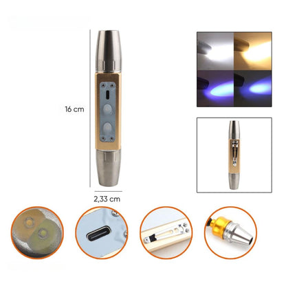 Uv Ledli El Feneri - Powerdex - Su Geçirmez - 20 W - Gold - PD-9007