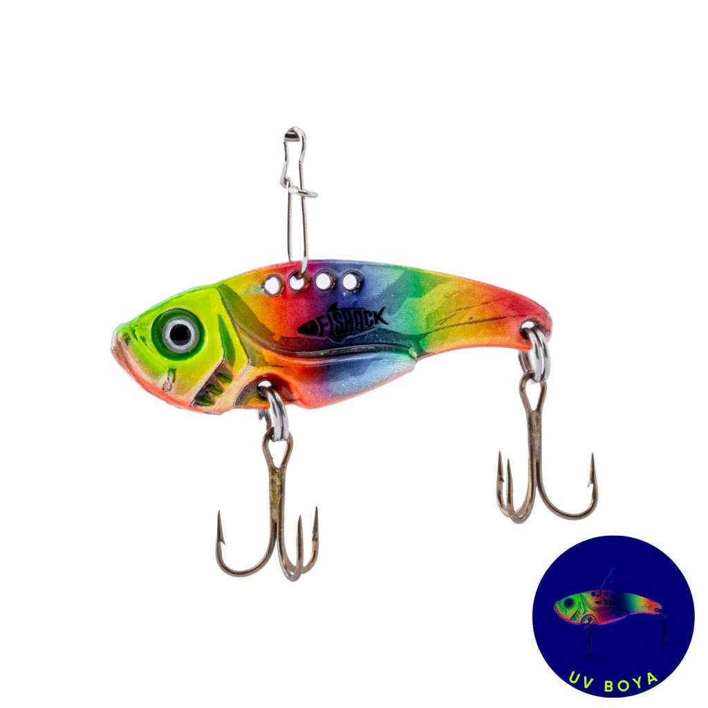 Vibrasyon Yem - LRF/Spin Jig - Fishack VibraX - 15g 55mm - Rainbow Fury - UV Boyalı