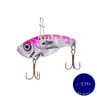 Vibrasyon Yem - LRF/Spin Jig - Fishack VibraX - 15g 55mm - Rose Glow - UV Boyalı