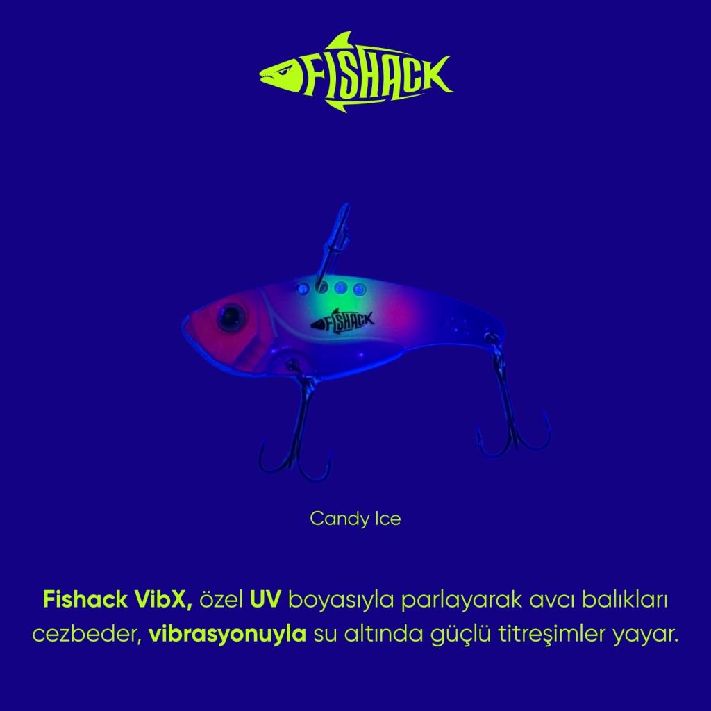 Vibrasyon Yem - LRF/Spin Jig - Fishack VibraX - 7g 40mm - Candy Ice - UV Boyalı
