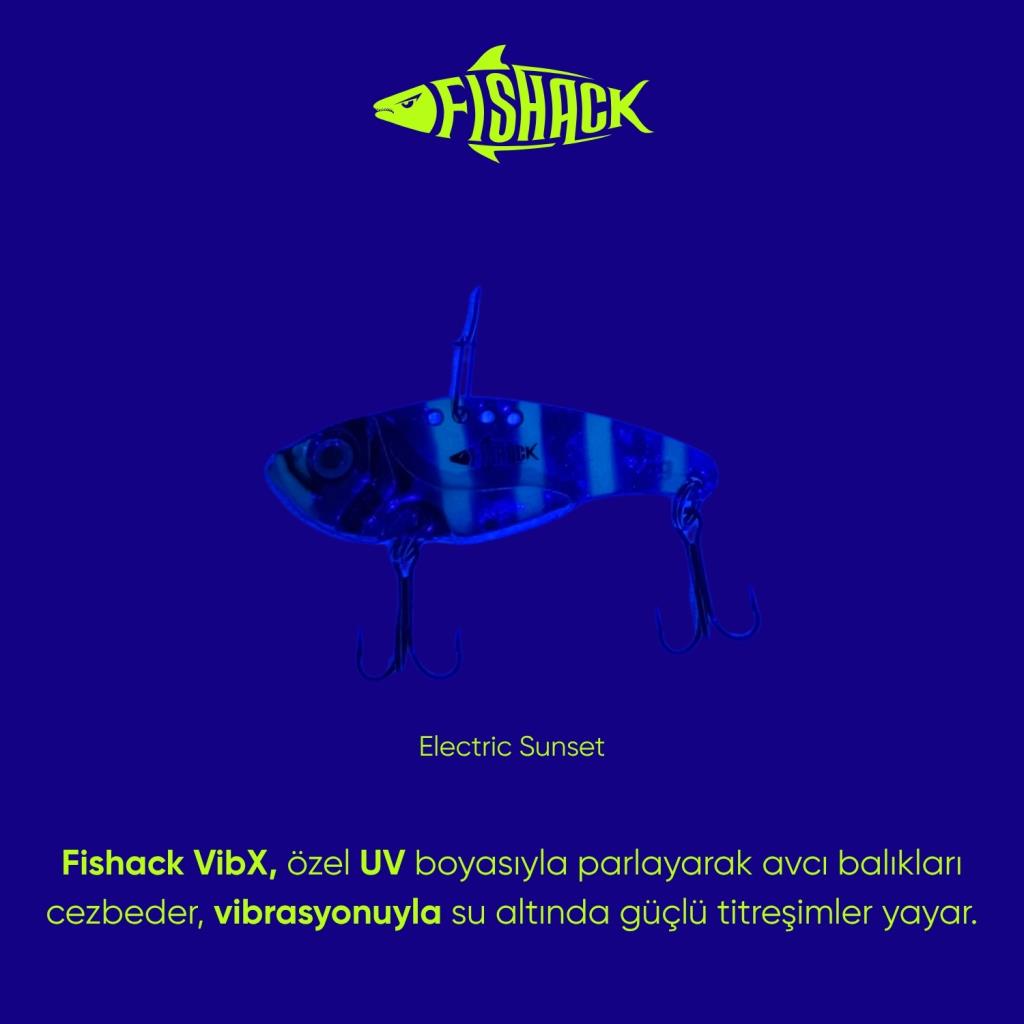 Vibrasyon Yem - LRF/Spin Jig - Fishack VibraX - 7g 40mm - Electric Sunset - UV Boyalı