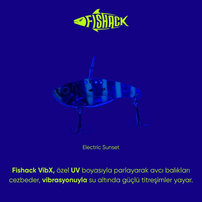 Vibrasyon Yem - LRF/Spin Jig - Fishack VibraX - 7g 40mm - Electric Sunset - UV Boyalı