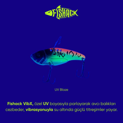 Vibrasyon Yem - LRF/Spin Jig - Fishack VibraX - 7g 40mm - UV Blaze - UV Boyalı