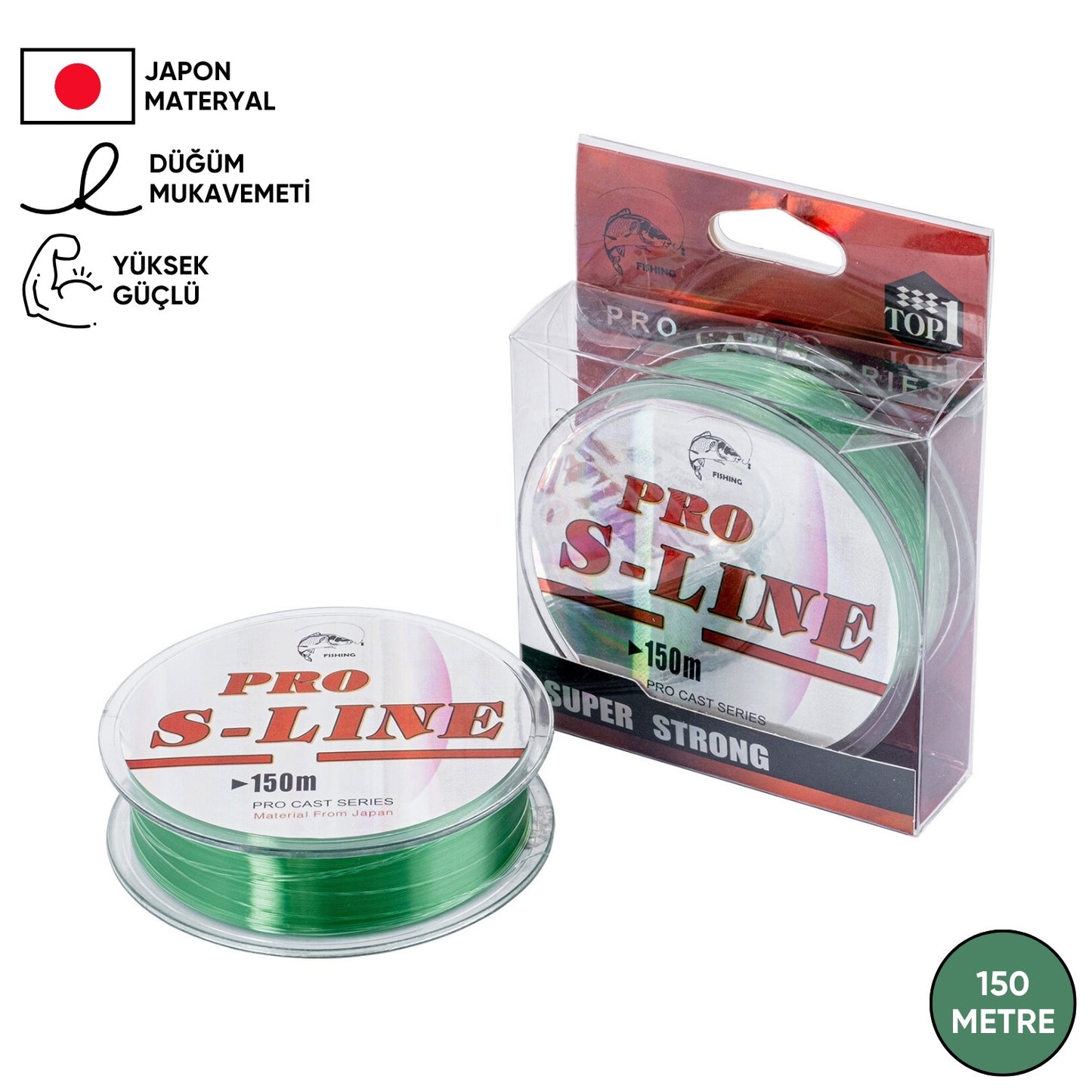 Yeşil Olta Misinası - Japon Materyal - 150 Metre - Pro S-Line - 0,16mm