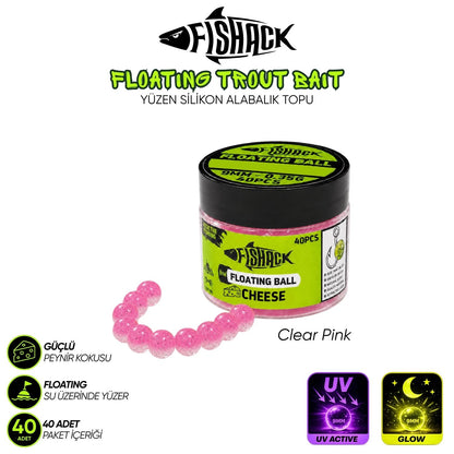 Yüzen Silikon Alabalık Topu - Fishack EggX - 40 Adet - Peynir Kokulu