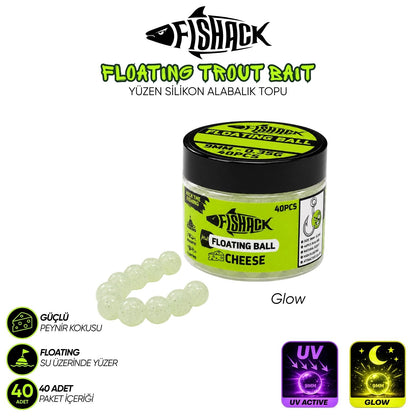 Yüzen Silikon Alabalık Topu - Fishack EggX - 40 Adet - Peynir Kokulu