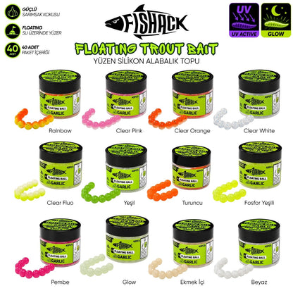Yüzen Silikon Alabalık Topu - Fishack EggX - 40 Adet - Sarımsak Kokulu