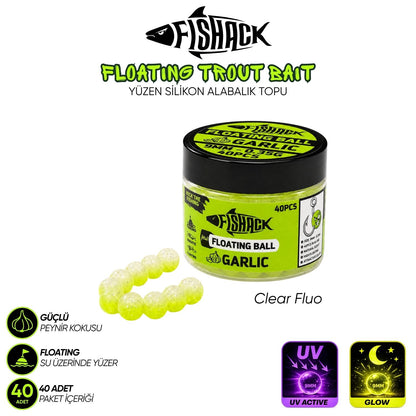Yüzen Silikon Alabalık Topu - Fishack EggX - 40 Adet - Sarımsak Kokulu