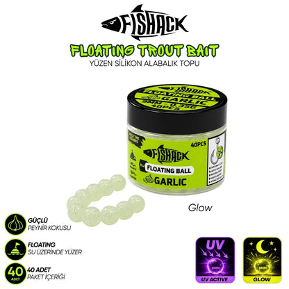 Yüzen Silikon Alabalık Topu - Fishack EggX - 40 Adet - Sarımsak Kokulu