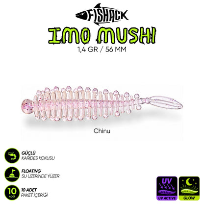 Yüzen Silikon Kurt - Fishack Imo Mushi - Karides Kokulu Kurt - 1,4g 56mm