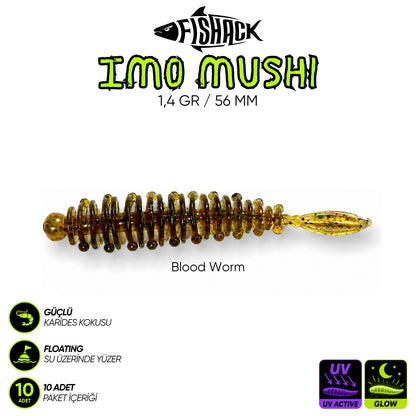 Yüzen Silikon Kurt - Fishack Imo Mushi - Karides Kokulu Kurt - 1,4g 56mm