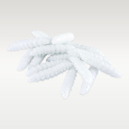 Yüzen Silikon Kurt - Glow Alabalık Yemi - 37mm - Karides Kokulu - Beyaz - Trout Bait