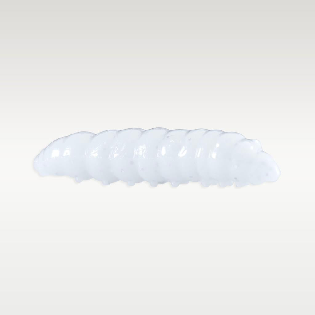 Yüzen Silikon Kurt - Glow Alabalık Yemi - 37mm - Karides Kokulu - Beyaz - Trout Bait