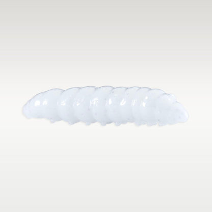 Yüzen Silikon Kurt - Glow Alabalık Yemi - 37mm - Karides Kokulu - Beyaz - Trout Bait