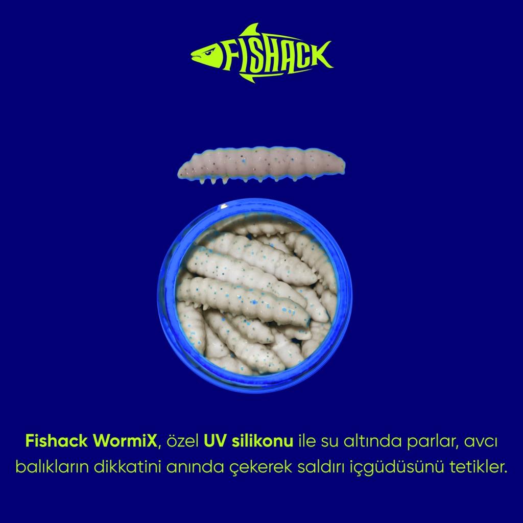 Yüzen Silikon Kurt - Glow Alabalık Yemi - 37mm - Karides Kokulu - Ekmek İçi - Trout Bait