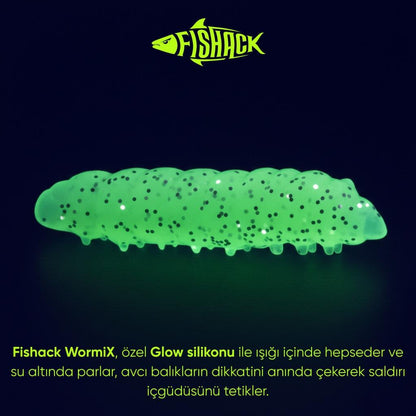 Yüzen Silikon Kurt - Glow Alabalık Yemi - 37mm - Peynir Kokulu - Glow - Trout Bait