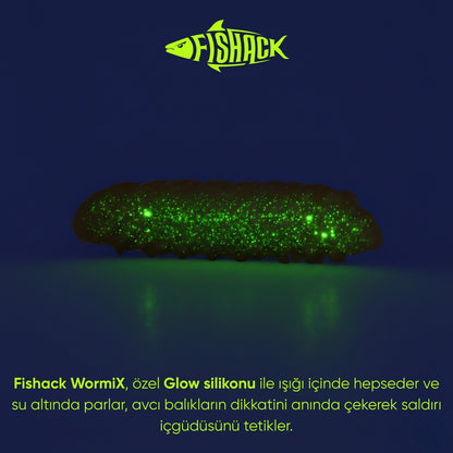 Yüzen Silikon Kurt - Glow Alabalık Yemi - 37mm - Peynir Kokulu - Kahverengi