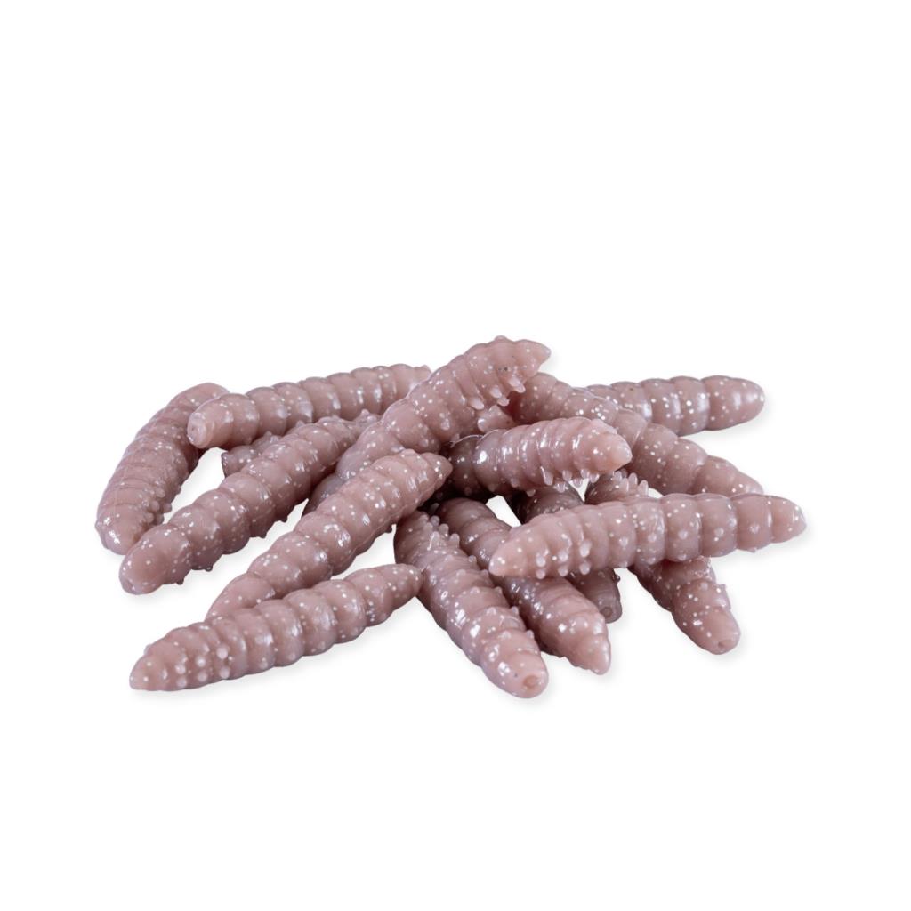 Yüzen Silikon Kurt - Glow Alabalık Yemi - 37mm - Peynir Kokulu - Kahverengi - Trout Bait