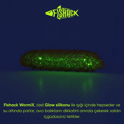 Yüzen Silikon Kurt - Glow Alabalık Yemi - 37mm - Peynir Kokulu - Kahverengi