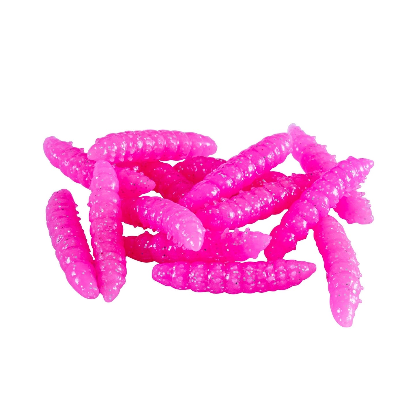 Yüzen Silikon Kurt - Glow Alabalık Yemi - 37mm - Peynir Kokulu - Pembe - Trout Bait