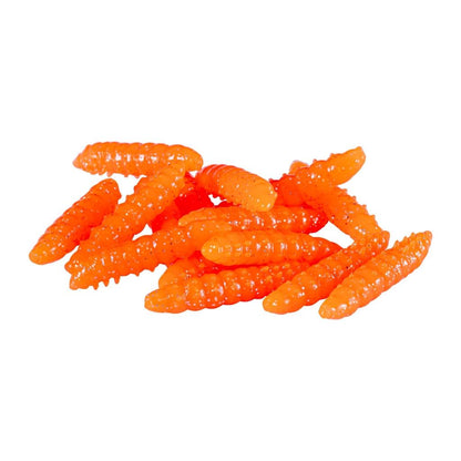 Yüzen Silikon Kurt - Glow Alabalık Yemi - 37mm - Peynir Kokulu - Turuncu - Trout Bait