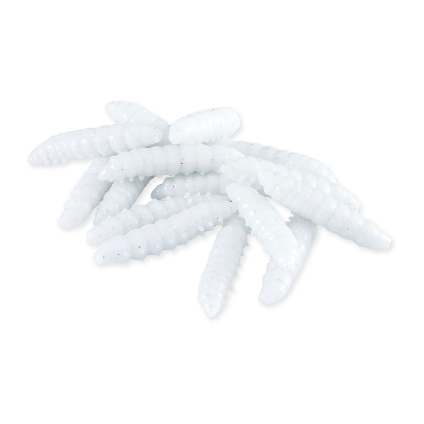 Yüzen Silikon Kurt - Glow Alabalık Yemi - 37mm - Sarımsak Kokulu - Beyaz - Trout Bait