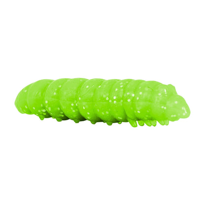Yüzen Silikon Kurt - Glow Alabalık Yemi - 37mm - Sarımsak Kokulu - Fosfor Yeşili