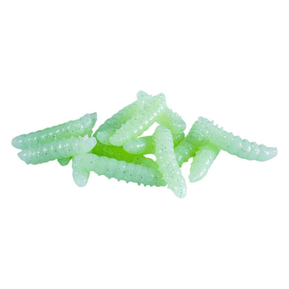 Yüzen Silikon Kurt - Glow Alabalık Yemi - 37mm - Sarımsak Kokulu - Glow - Trout Bait