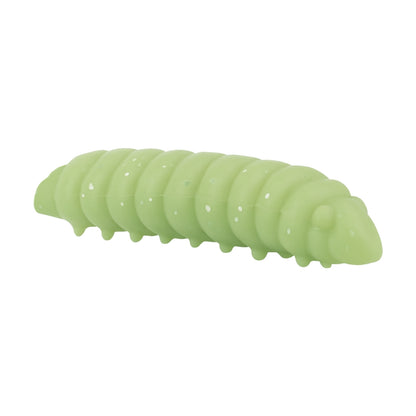 Yüzen Silikon Kurt - Glow Alabalık Yemi - 37mm - Sarımsak Kokulu - Küf Yeşili